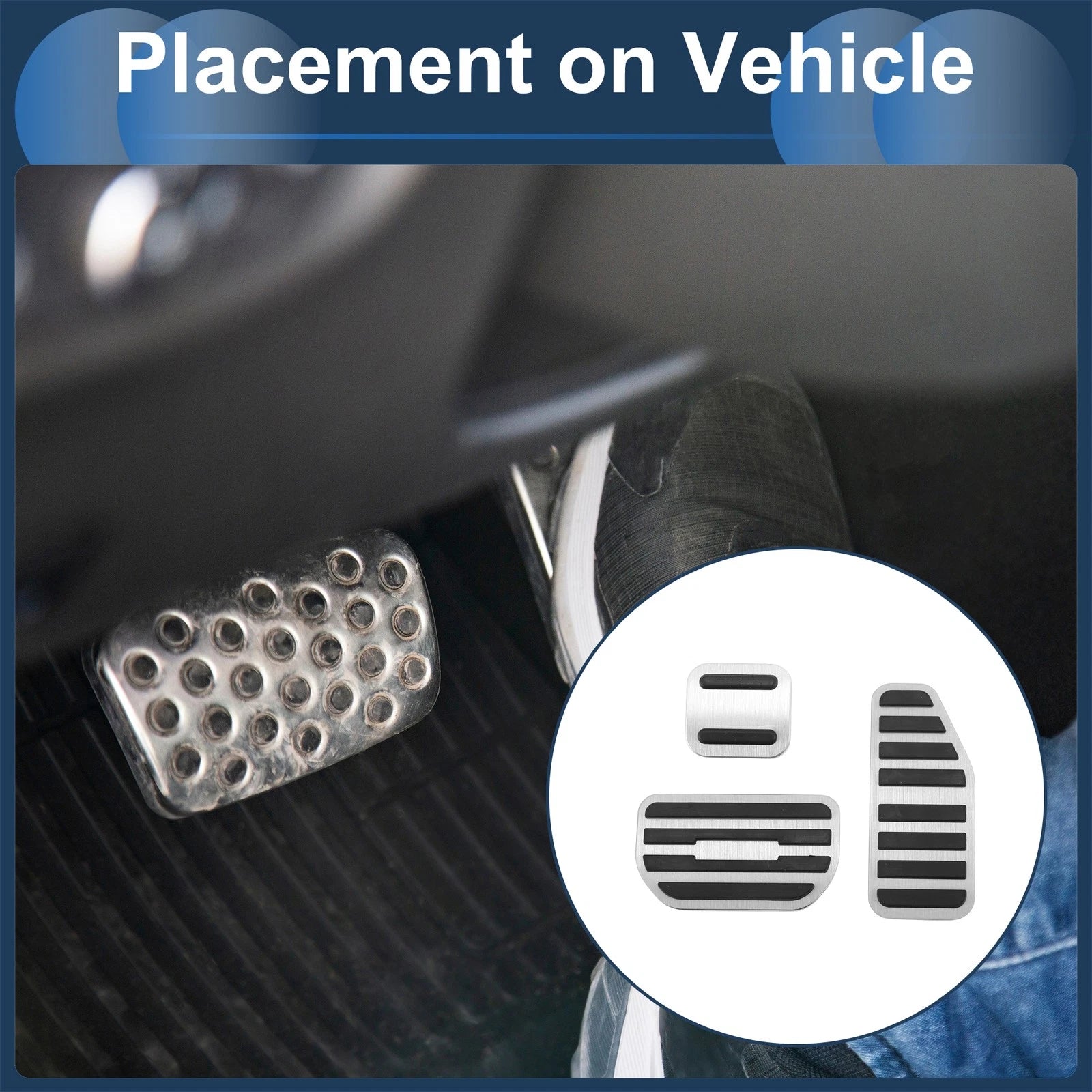 Automatic Foot Accelerator Pedal Covers for Suzuki Swift (No Mark, Silver Tone)