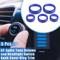 5pcs Center Console AC Audio Volume Switch Knob Cover for Ford Maverick (2022–2023)