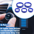 5pcs Center Console AC Audio Volume Switch Knob Cover for Ford Maverick (2022–2023)