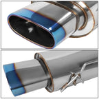 Catback Exhaust Muffler for Nissan Altima 2002–2006 (QR25DE, Oval, Burnt Tip)
