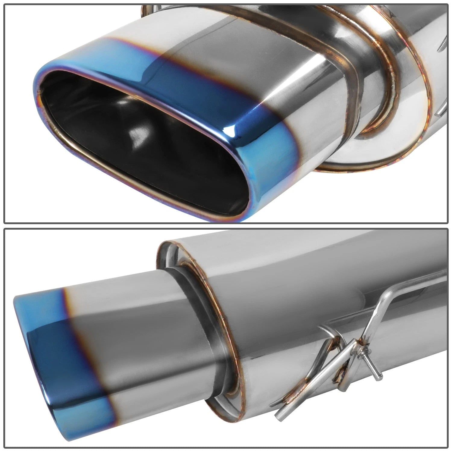 Catback Exhaust Muffler for Nissan Altima 2002–2006 (QR25DE, Oval, Burnt Tip)