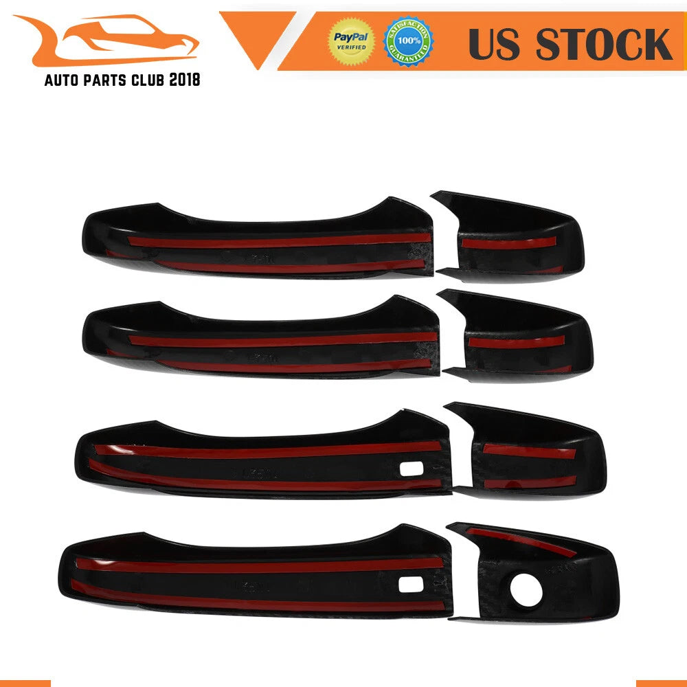 Set of 2 Door Handle Covers for Dodge Grand Caravan (2008–2020) Carbon Fiber