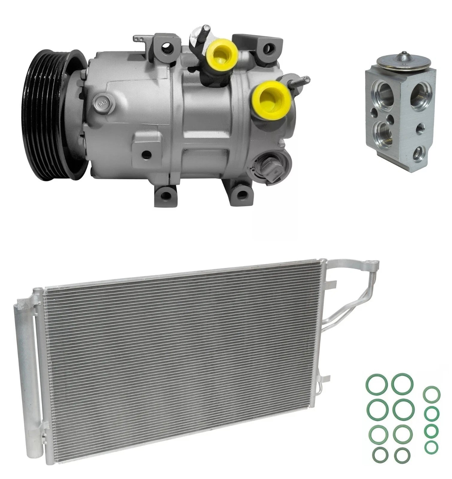 AC Compressor Kit With Condenser Replacement for Hyundai Sonata 2.4L (2011–2014)