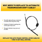 Auto Transmission Shift Cable 15037353 for Chevrolet C1500 C2500 C3500 GMC Yukon (1990–1999)