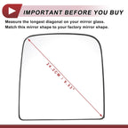Heated Left Driver Side Tow Mirror Glass for Dodge 