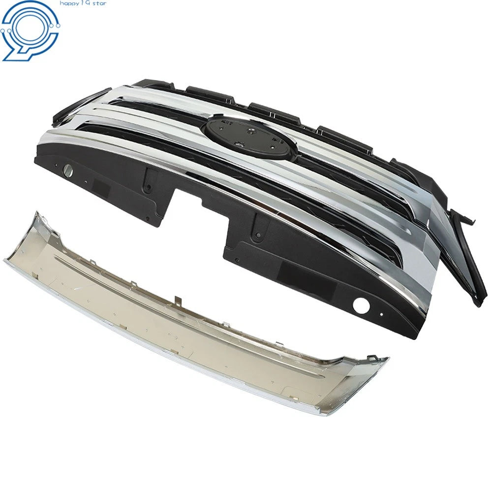 Front Upper Grille Mounting & Trim Molding for Ford Edge (2011-2014) Chrome Black