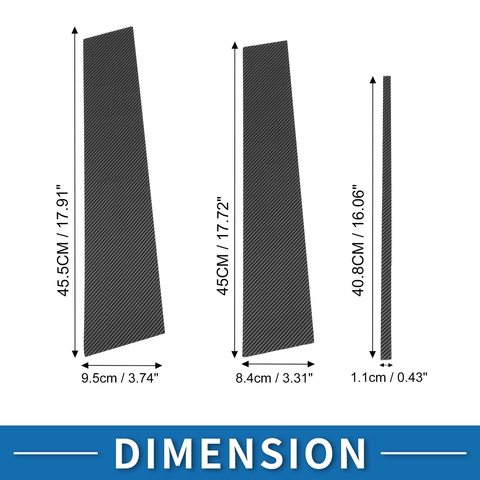 Set of 6 Door Pillar Window Trim for Toyota Fortuner (2015–2023) Carbon Fiber