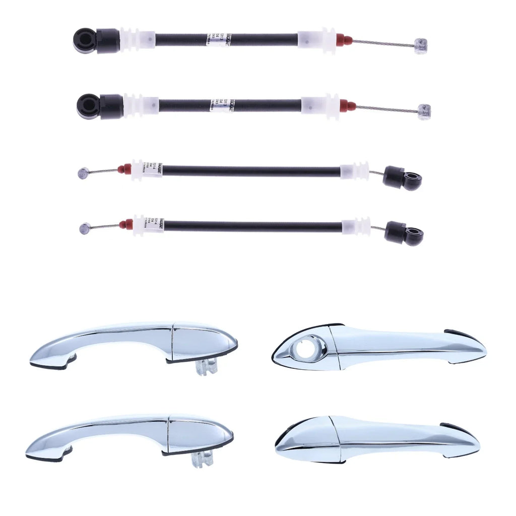 8pcs Chrome Outer Door Handle and Carrier Cable for BMW X5 (2000–2007)