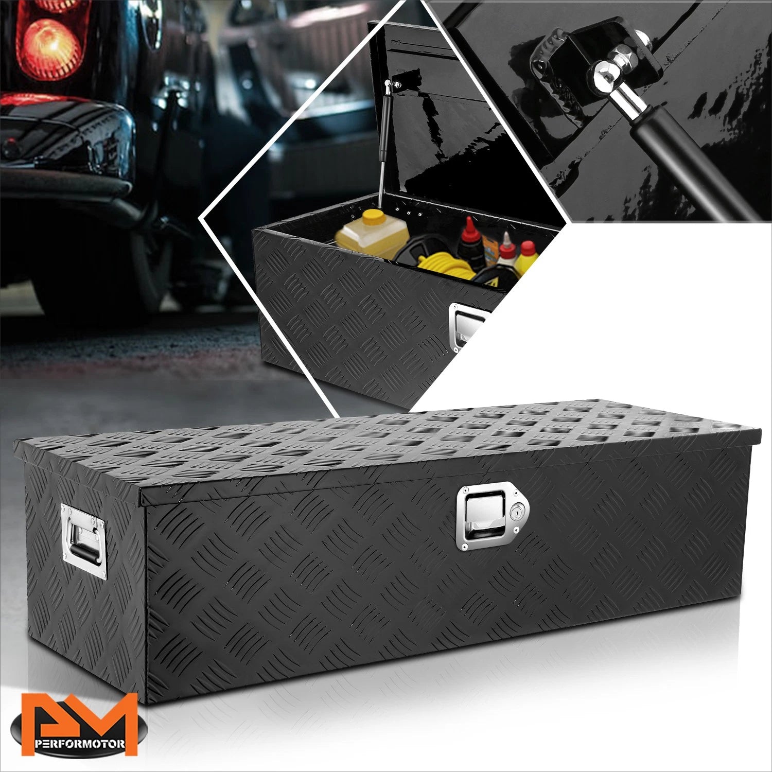 Aluminum Recessed Side Handle Tool Box for Truck (39"x13.4"x10")