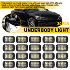 20PC Pure White LED Rock Lights for Universal Vehicles (Waterproof)