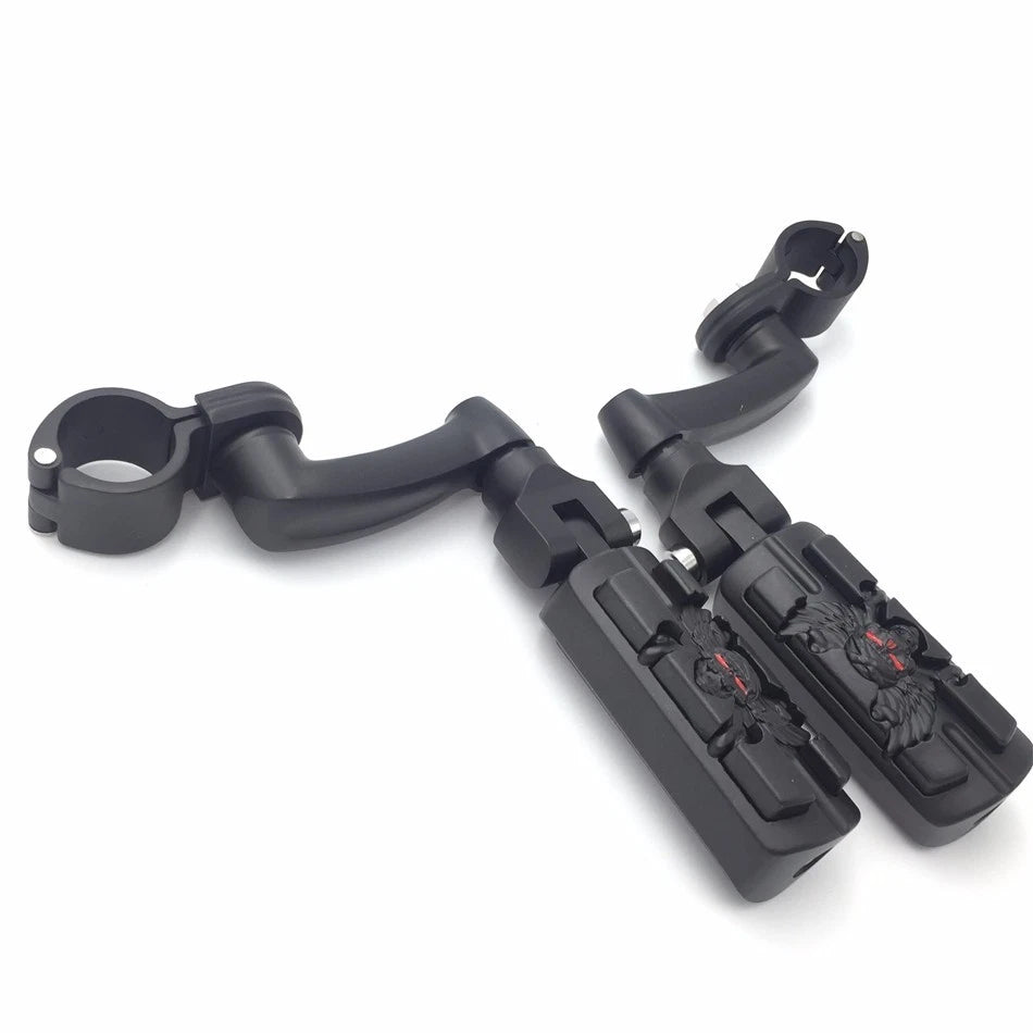 1" Black Wing Zombie Sull Foot Peg for Harley Davidson Sportster 883 1200