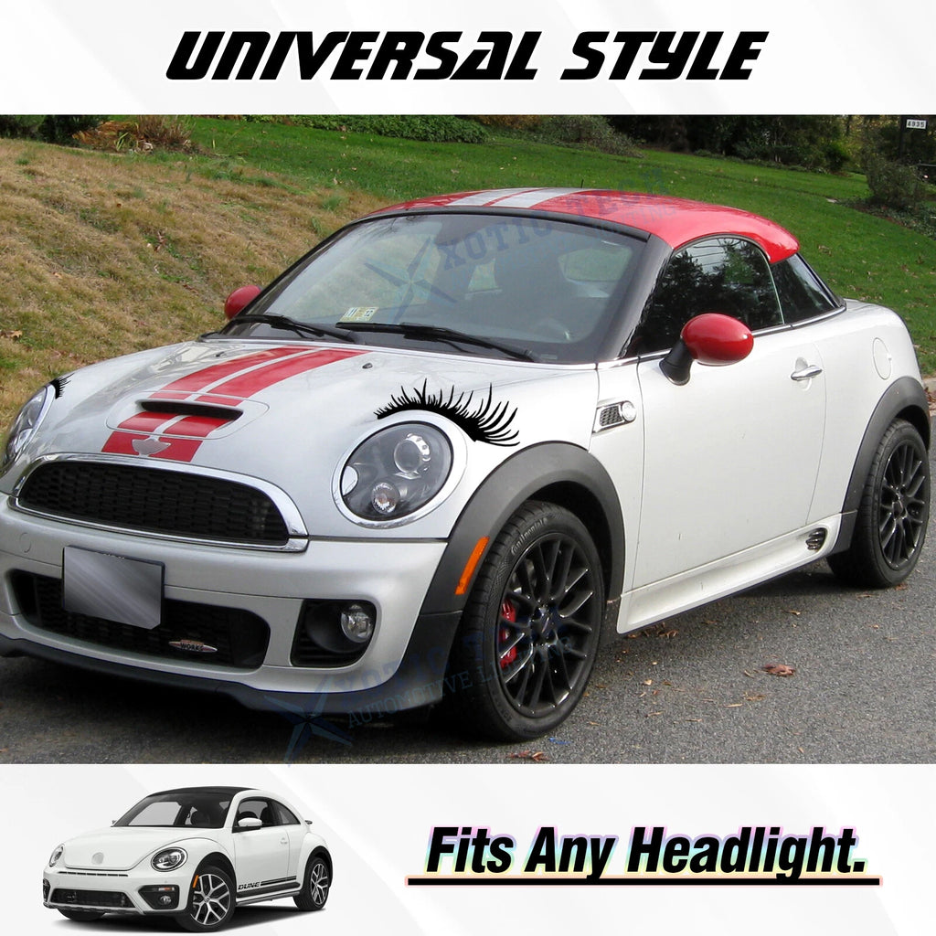 Black Eyelashes Decoration Decal for Pair Car Headlight Fog Light (2020-2026)