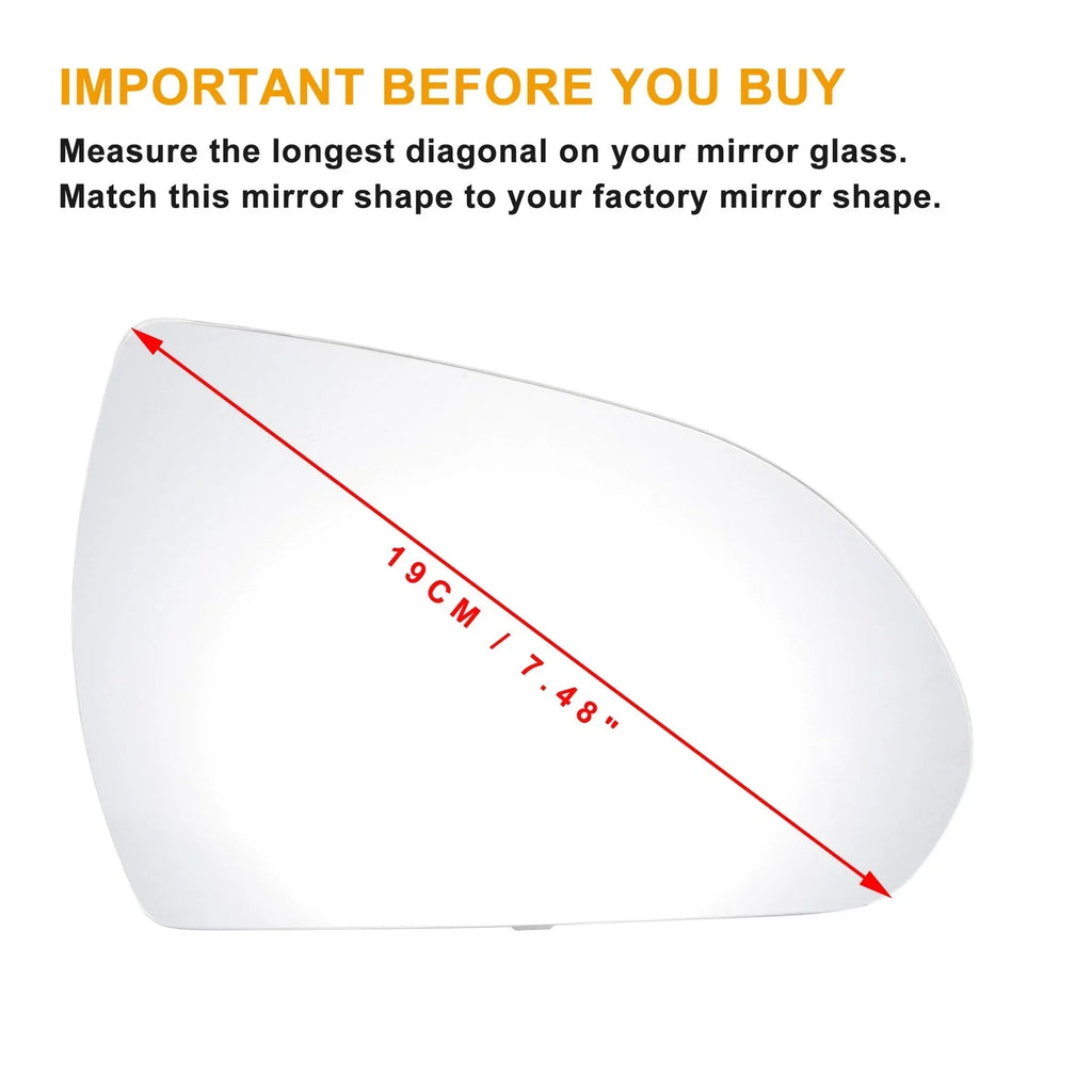 Right Side White Mirror Glass for Hyundai Elantra (2016-2018)