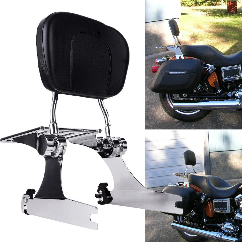 Detachable Backrest Sissy Bar + Luggage Rack for Harley Dyna Low Rider (2002–2005)