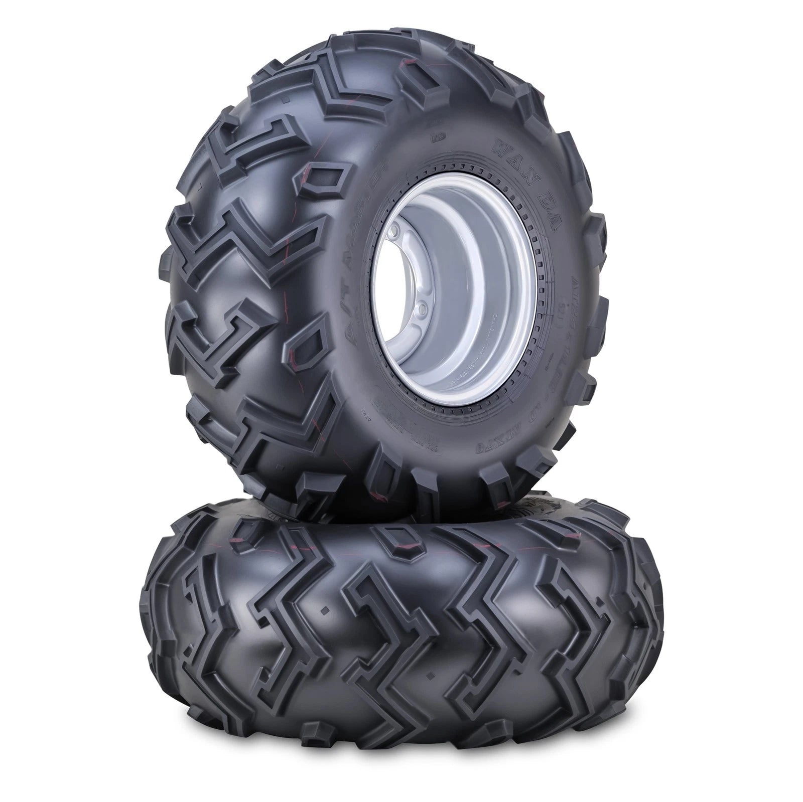 2 WANDA ATV Tires & Wheels 24X11-10 4 Lugs 156mm PCD 3+5 Silver