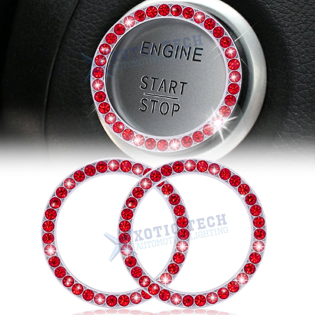 Shiny Red Crystal Push to Start Button for Car SUVs Vans (Universal)