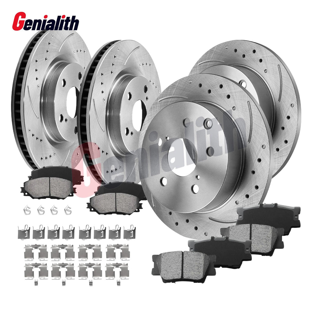 Set of 2 Front & Rear Brake Rotors & Pads for Toyota RAV4 (2006–2018)