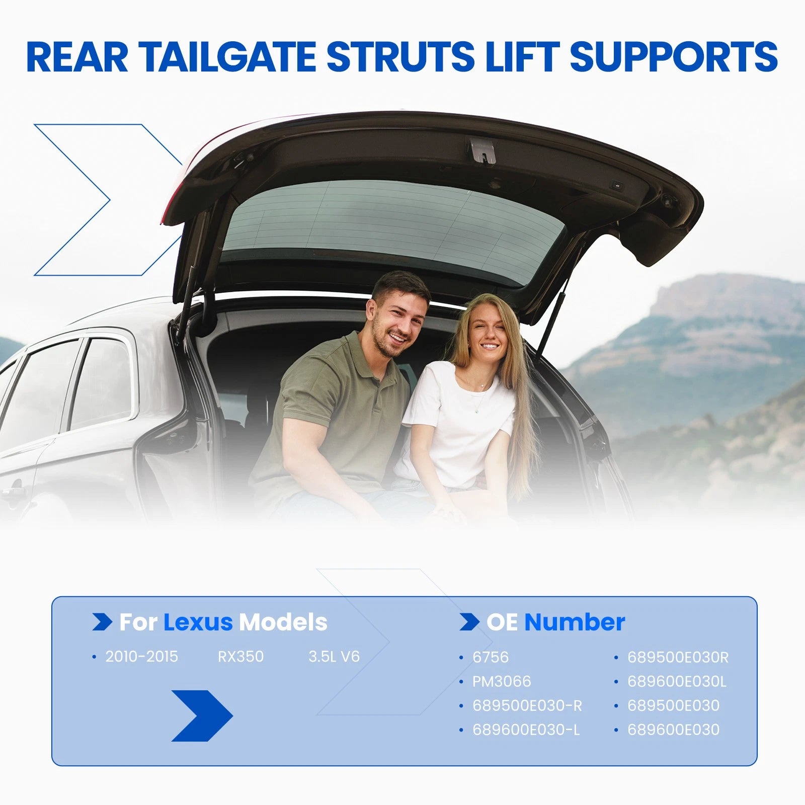 2PC Rear Tailgate Lift Support Shock Struts for Infiniti QX50 (2014–2016)