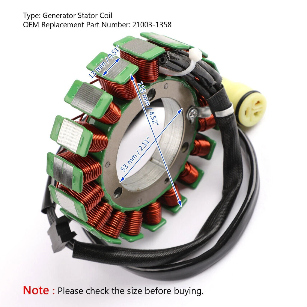 Stator Generator for Kawasaki ZX-6R Ninja ZX6R (2000–2002) ZZR600 (2006–2008) 21003-1358