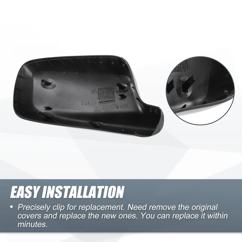 Left Side Mirror Cover Cap Gloss Black for BMW 3 Series E46 & 7 Series E65-E66
