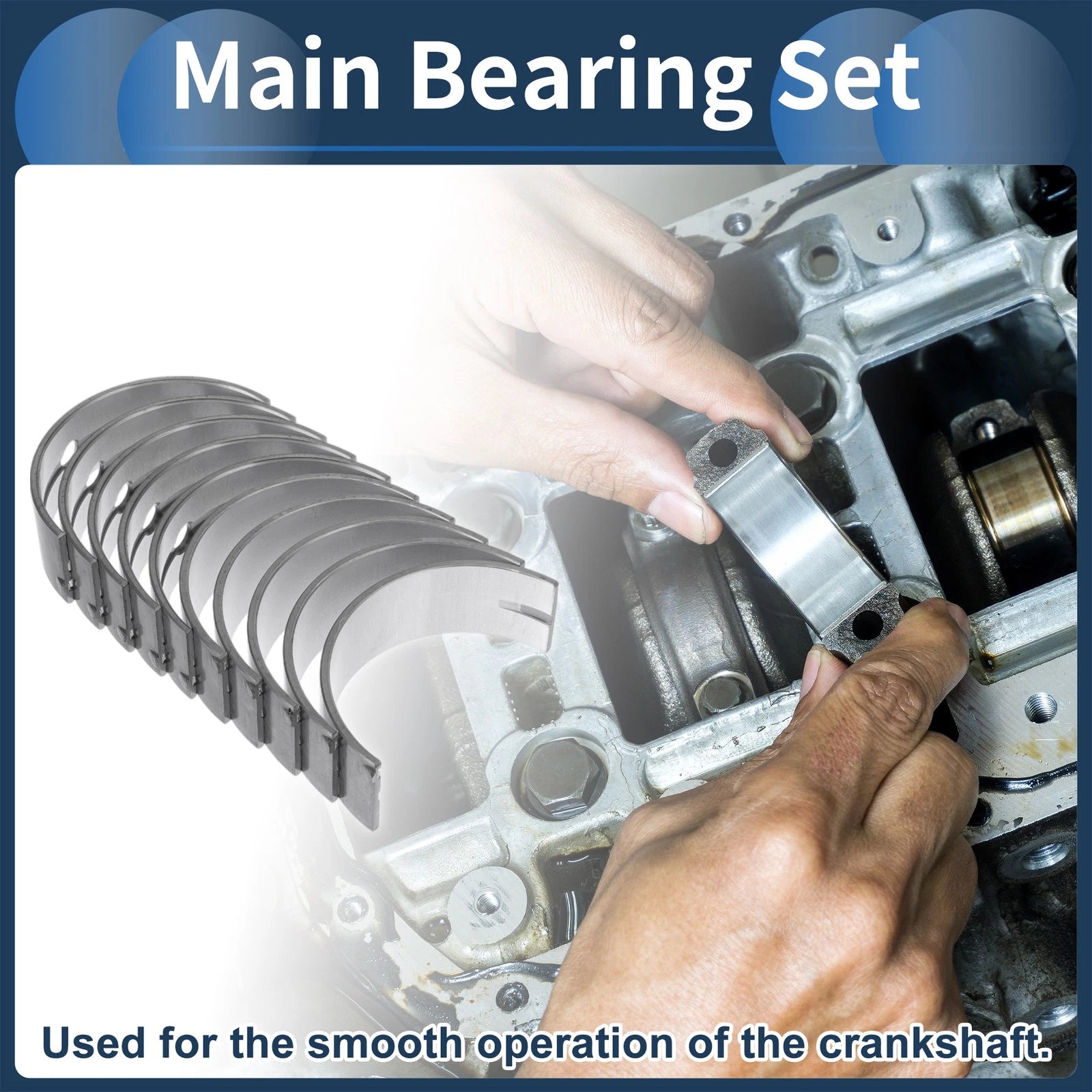 Main Bearing Set No.1170156020 for Toyota Dyna (1984–1988) 10 Pcs
