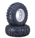 Set of 2 Free Country ATV Tires & Wheels 25x10-12 8-Ply 4-156 PCD 4+3 Silver