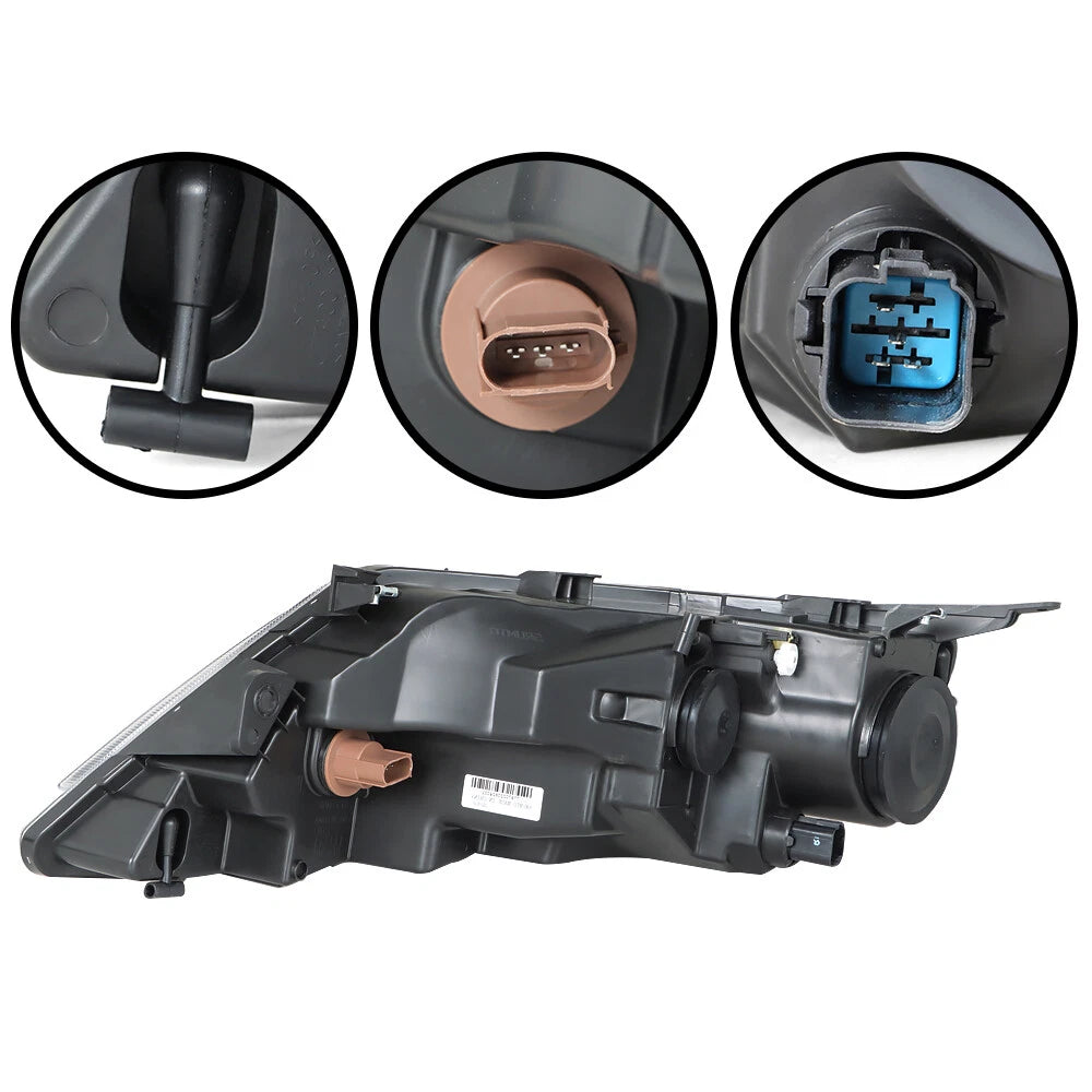 Front Headlight Halogen Black for Ford Fusion (2010–2012) Right Side