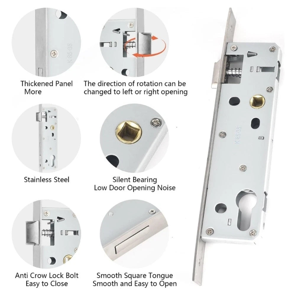 Mortice Lock 85x20mm for Indoor Outdoor Doors (Stainless Steel)