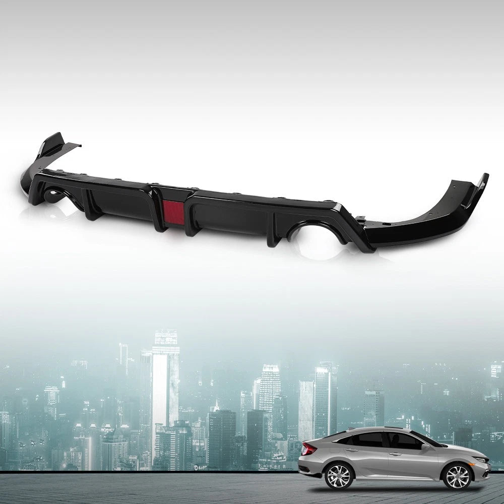 Rear Lip Diffuser Body Kit with LED Light for Honda Civic (2016–2021)