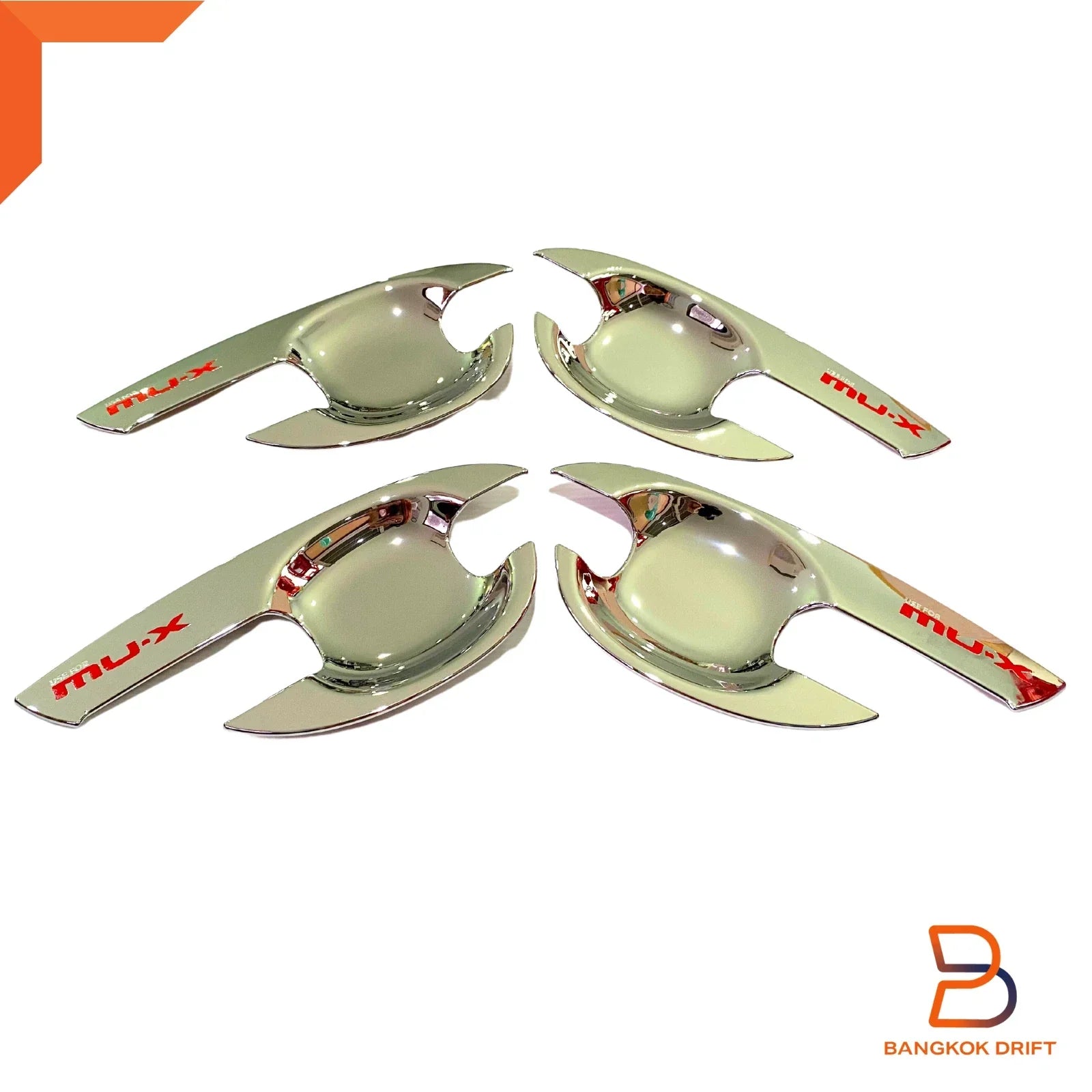4 x Inner Handle Bowl Cover Trim for Isuzu MU-X SUV LS (2014-2019) Chrome Red