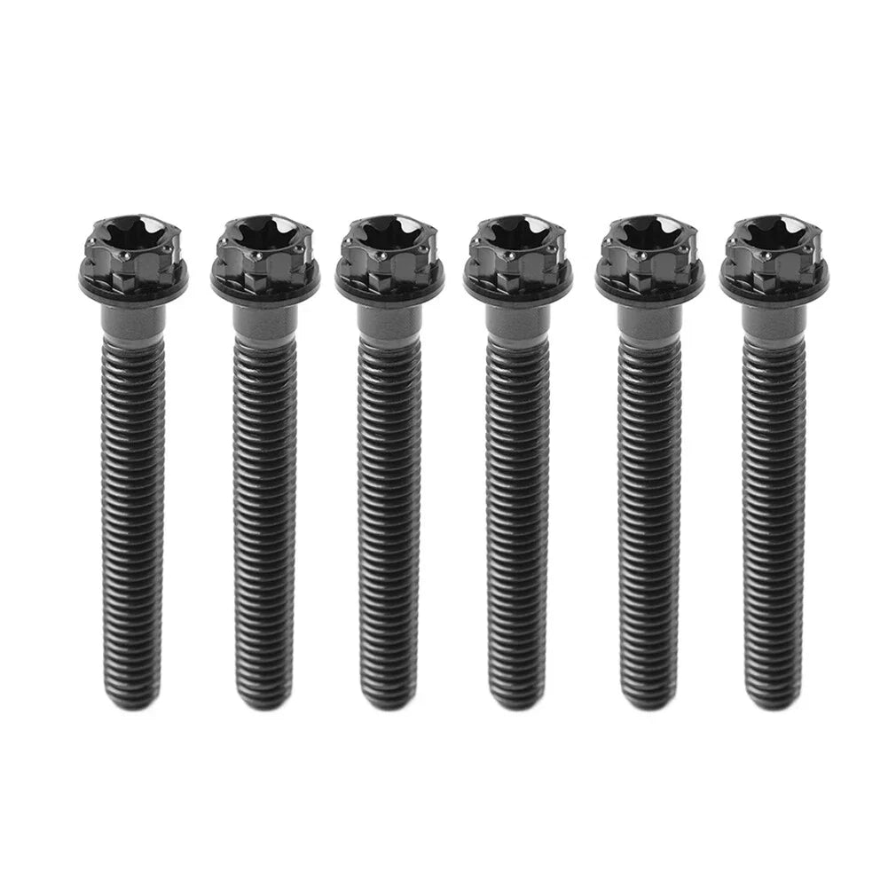 6pcs M10x50mm Titanium Torx Head Flange Screws for Motorcycle Bike