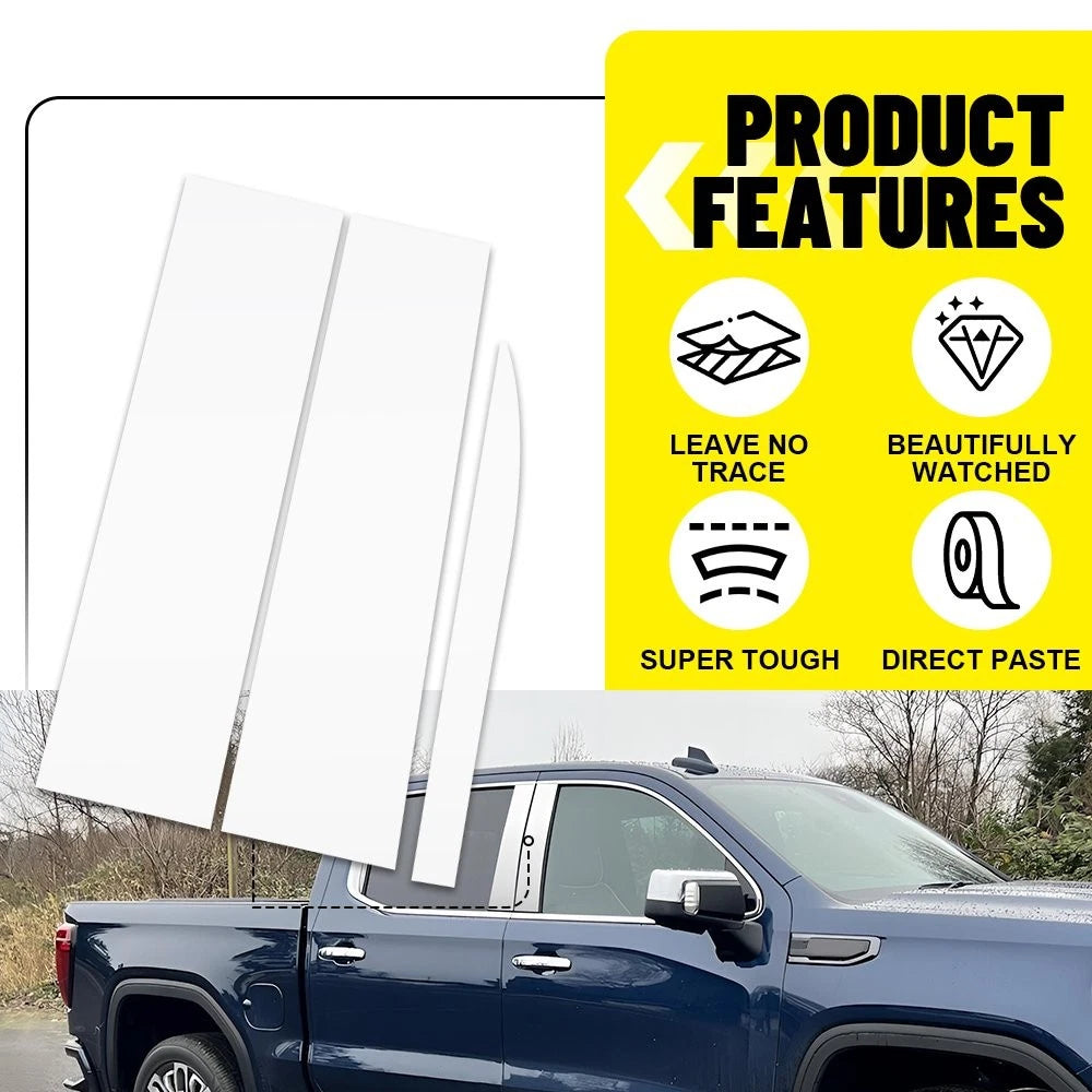 Set of 6 Pillar Posts Door Trim for GMC Sierra Chevrolet Silverado 1500 (2019–2024)