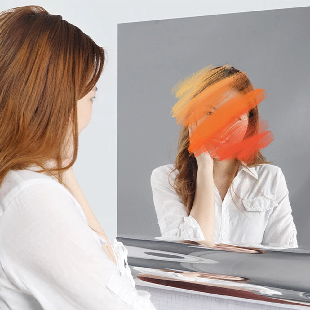 Self-adhesive Mirror Wall Sticker Reflective DIY PET Crystal Decals