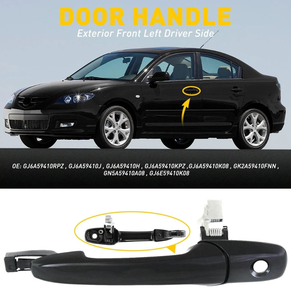 Outside Door Handle for Mazda 3 6 CX-7 CX-9 RX-8 (2004–2020) Black Left