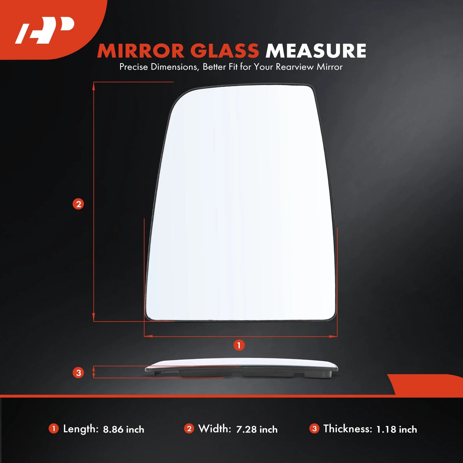 Heated Driver Upper Power Mirror Glass for Ford Transit-150 (2015–2019)