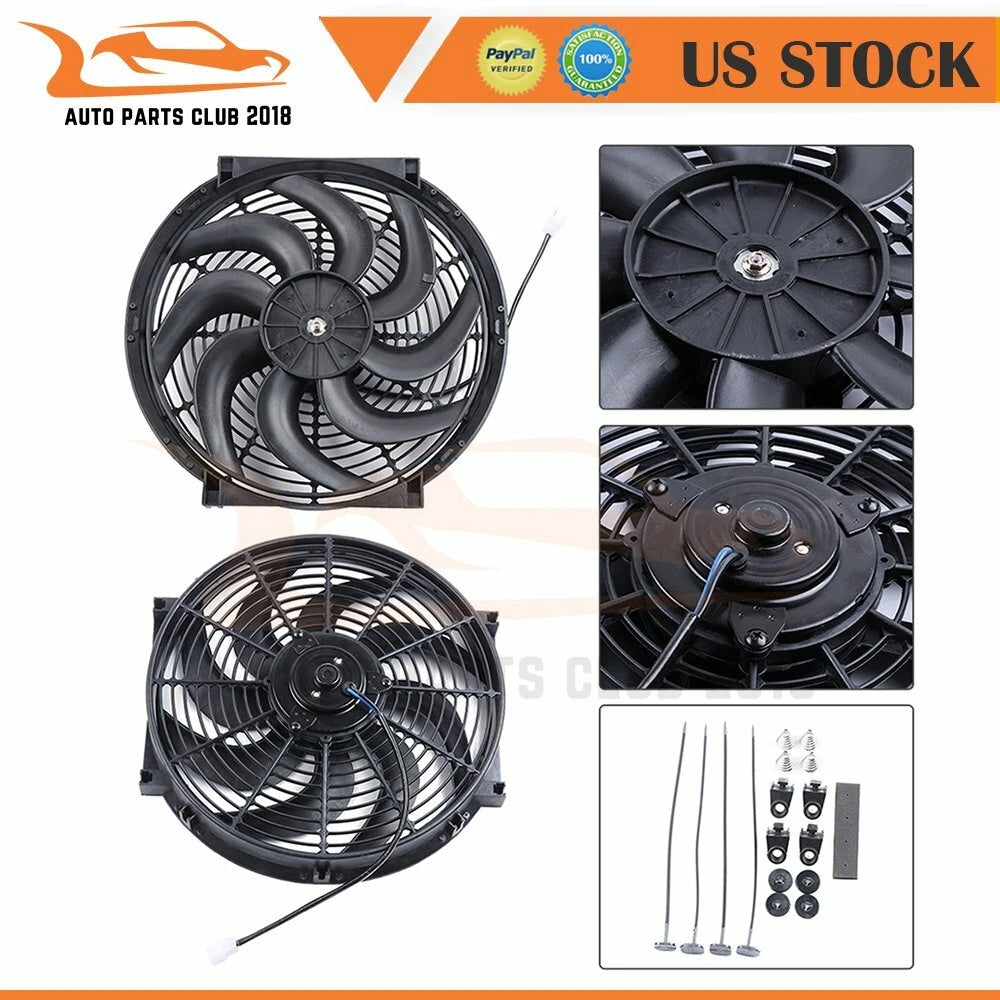 2X 14" Electric Cooling Fan Mount Kit for Universal Applications