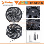 2X 14" Electric Cooling Fan Mount Kit for Universal Applications
