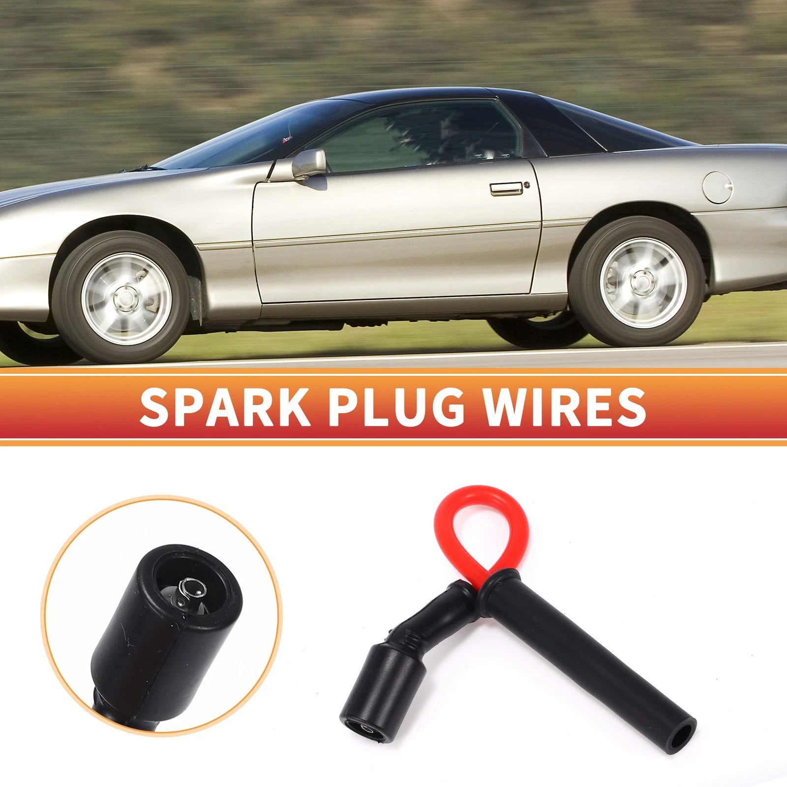 8 Pcs Spark Plug Wire Ignition Coil Cable for Chevrolet Camaro (1998–2002)