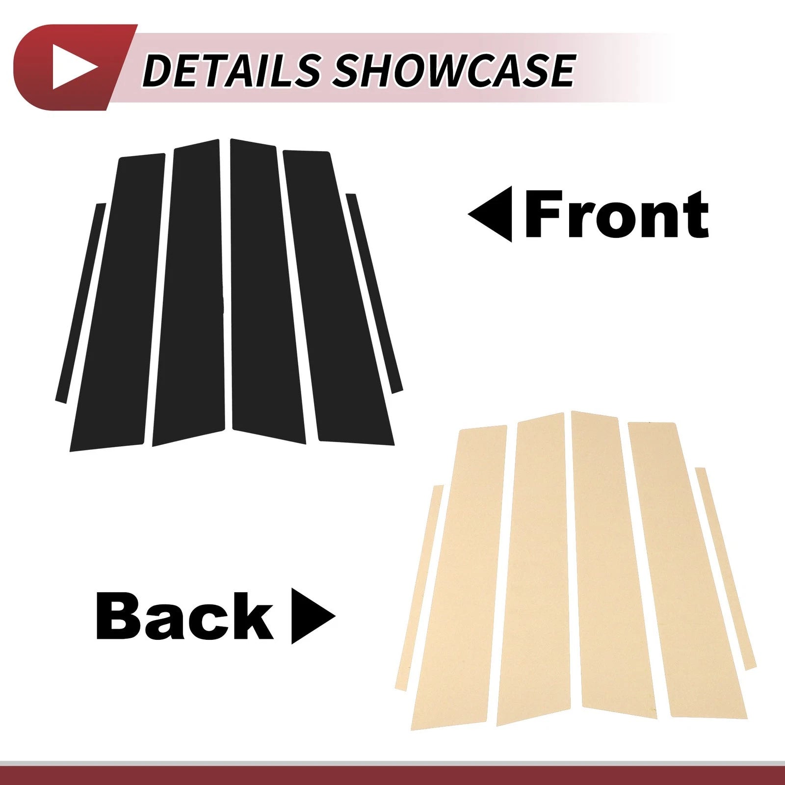 6 Pcs Door Pillar Window Trim for Lexus ES (2019–2022) Black