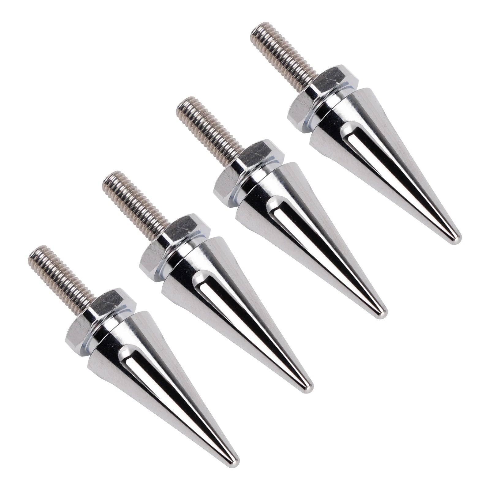 Set of 4 Silver Aluminum Windshield Spiked Bolts for CVO Road Glide FLTR (2015–2025)
