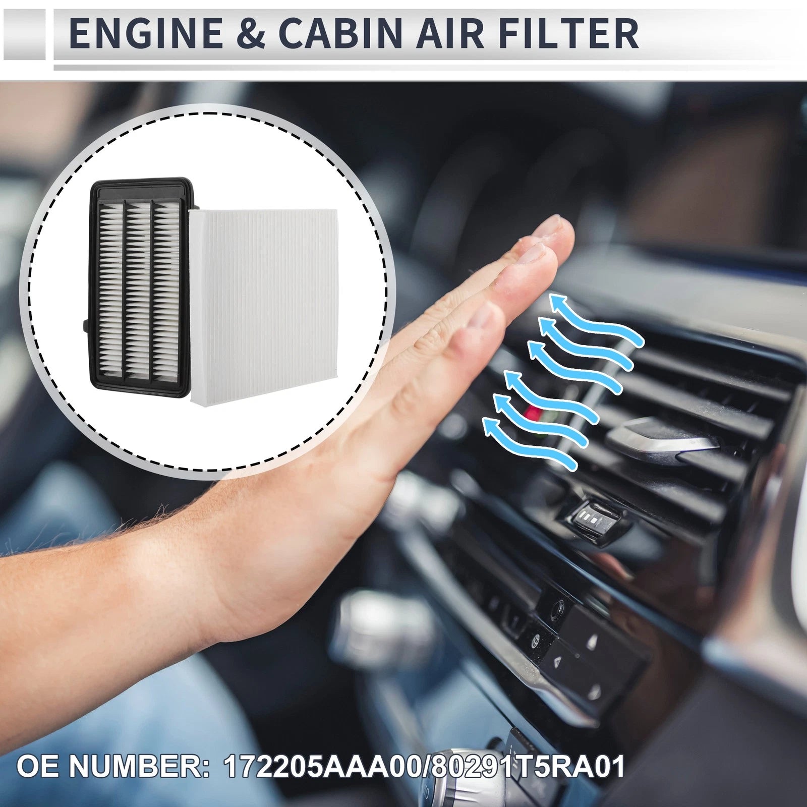 Engine Cabin Air Filter Combo for Honda CR-V 1.5L L4 (2017–2022)