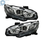 Set of 2 Chrome Housing LED DRL Headlights for Honda Civic (2016–2020)
