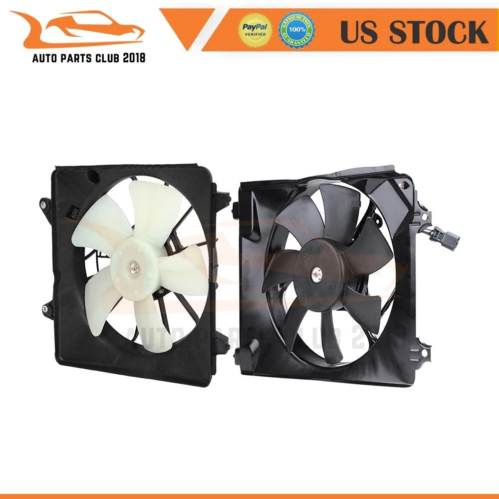 Set of 2 Cooling Fan AC Condenser Radiator Assembly for Honda Civic (2006–2011)
