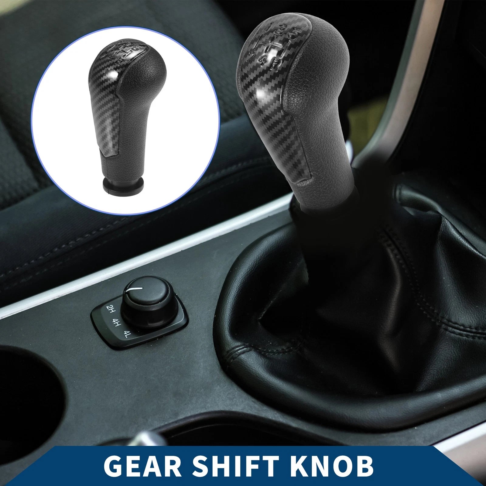 5 Speed Manual Gear Shifter Knob for Chevrolet Spark (2011–2014) Plastic Black