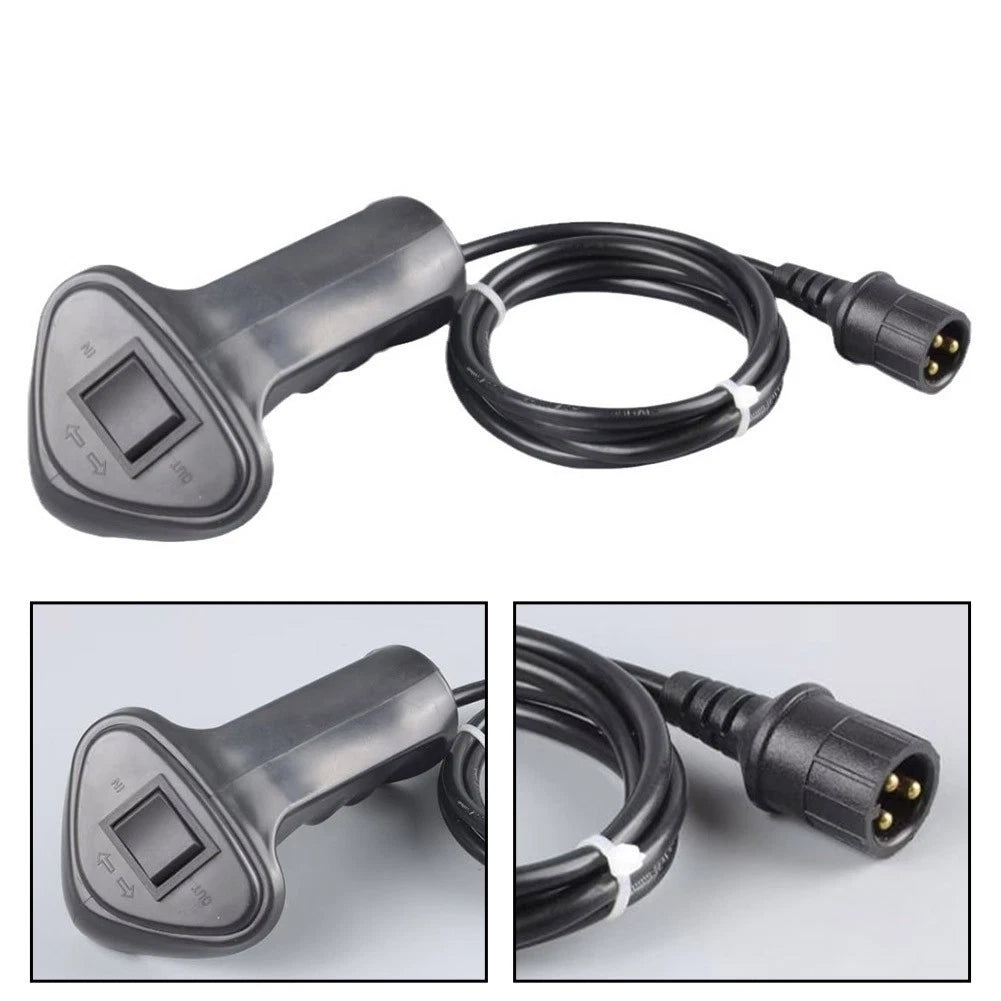 Wired 3-Pin Winch Remote Control Handle for 12V 24V 36V 48V Winch Motors