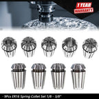 9Pcs ER16 Spring Collet Set for CNC Milling Lathe (No Year Specified)