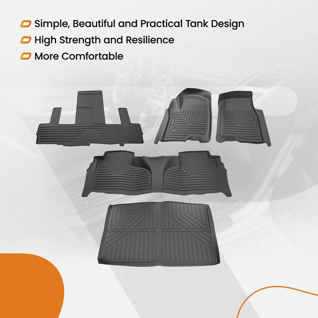 Set of 4 TPE Carpet Floor Mats for Chevrolet Suburban GMC Yukon (2021–2025)