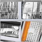 Set of 4 LED Headlight, Bumper Signal, Corner Lamps for Chevy C/K (1994–2000)