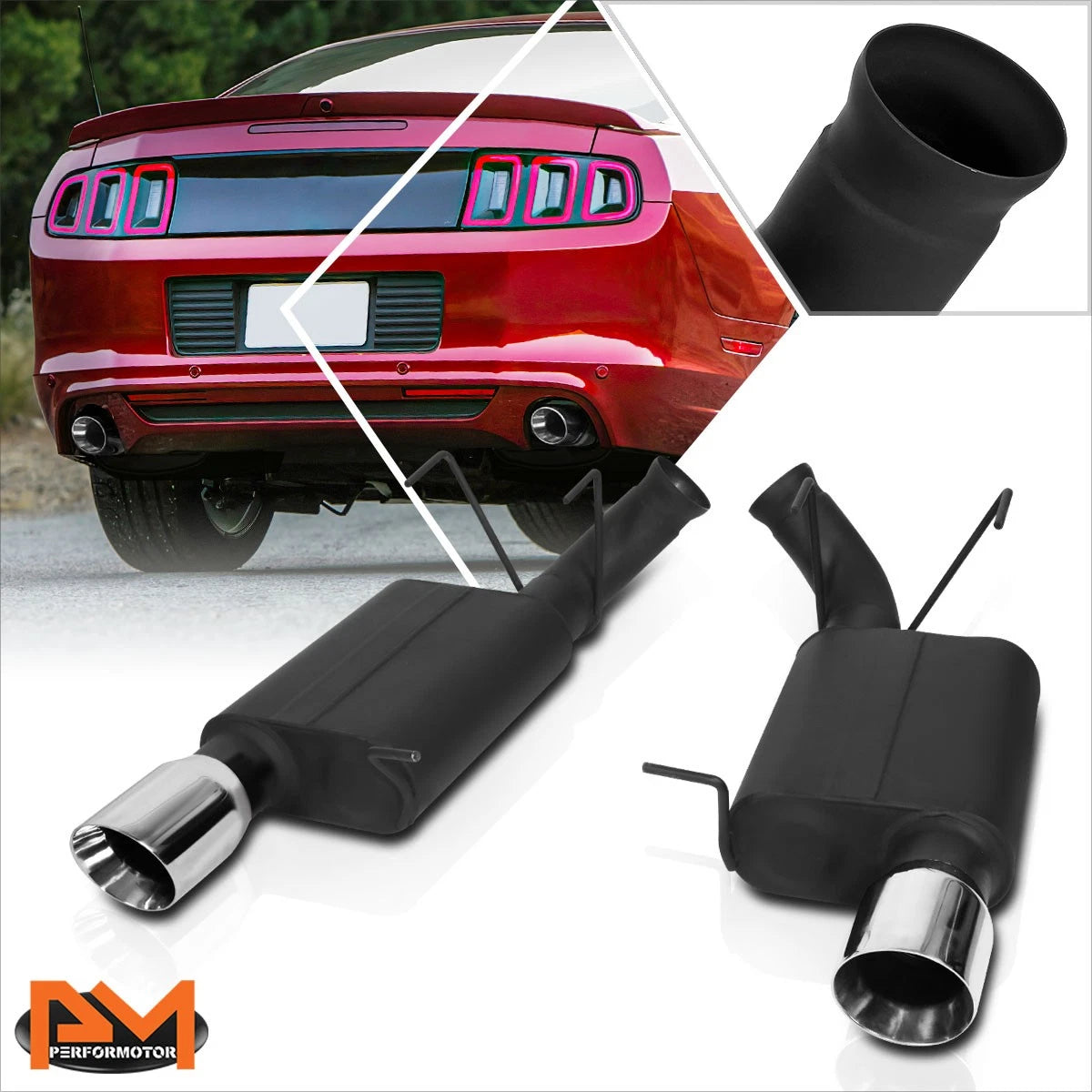Axle-Back Exhaust Mufflers for Ford Mustang 5.0L (2013–2014) 3.75" Tips