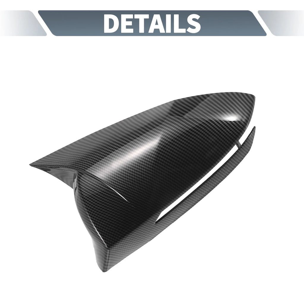 Pair Rearview Mirror Cover Overlay Black Carbon Fiber for Hyundai Tucson (2022–2024)